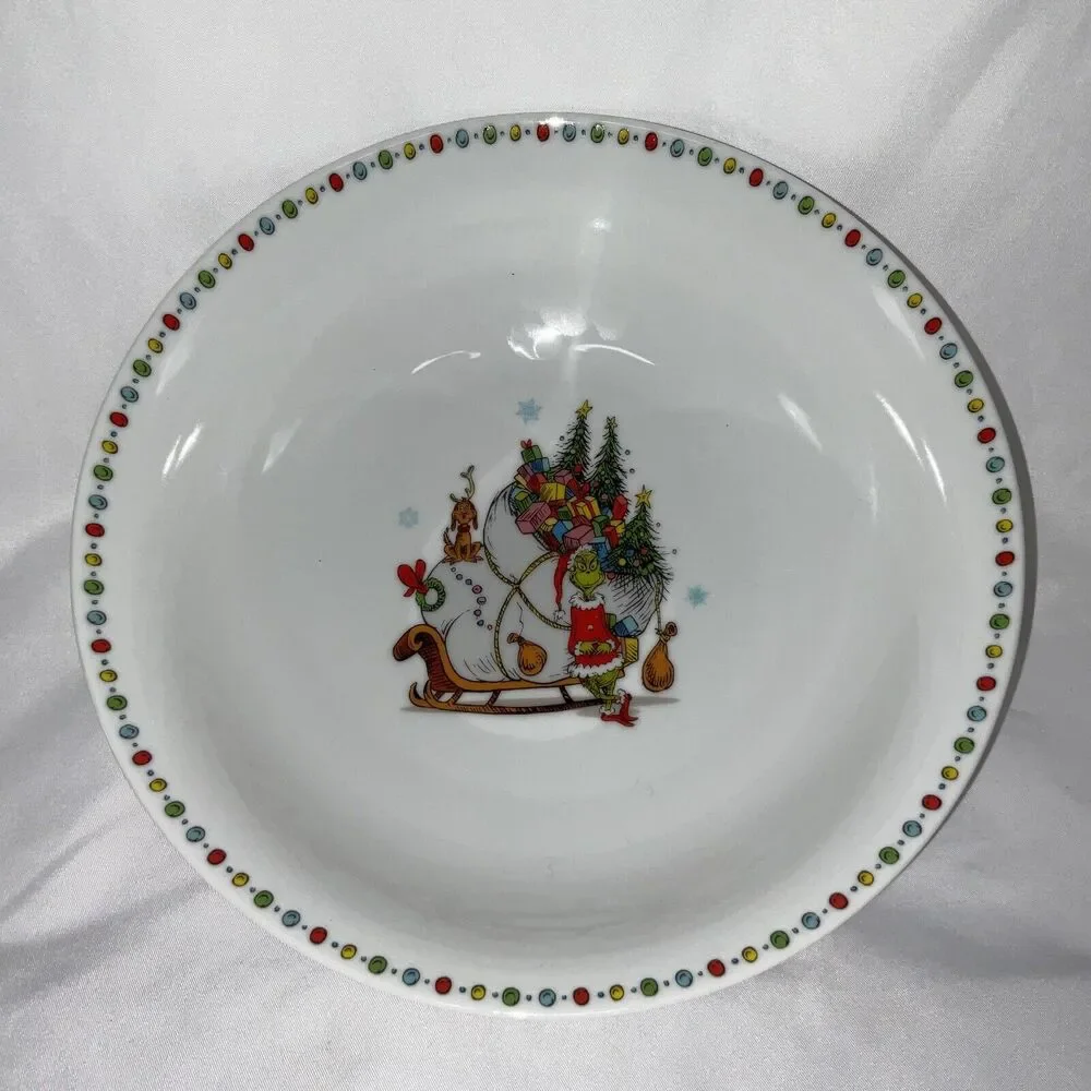 NEW HOW THE GRINCH STOLE CHRISTMAS DR SEUSS 9” SERVING BOWL WINTER HOLIDAY